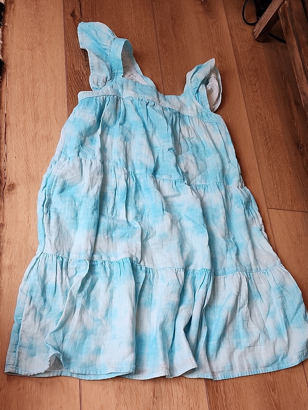 Cat & Jack Light Blue Tie-Dye Tiered Sundress, Large 10/12